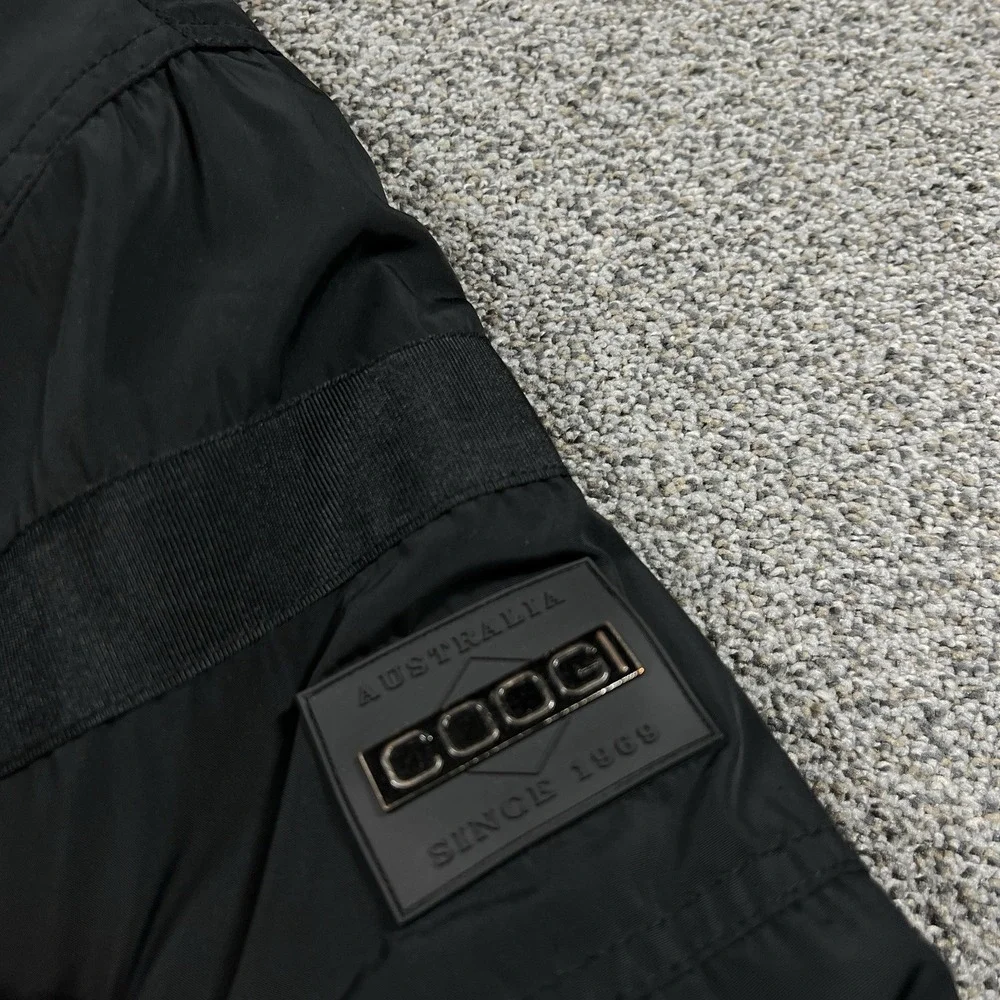Coogi Jacket Mens XL Black‎ Bomber Insulated Lined Australia Patch Coat